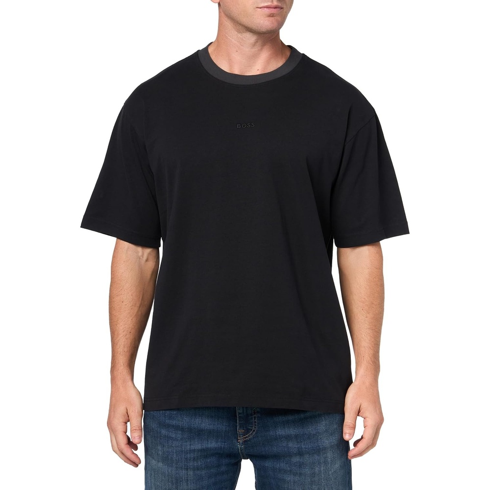 image:imageBOSS Mens Single Jersey Center Logo TShirtBlack Sky