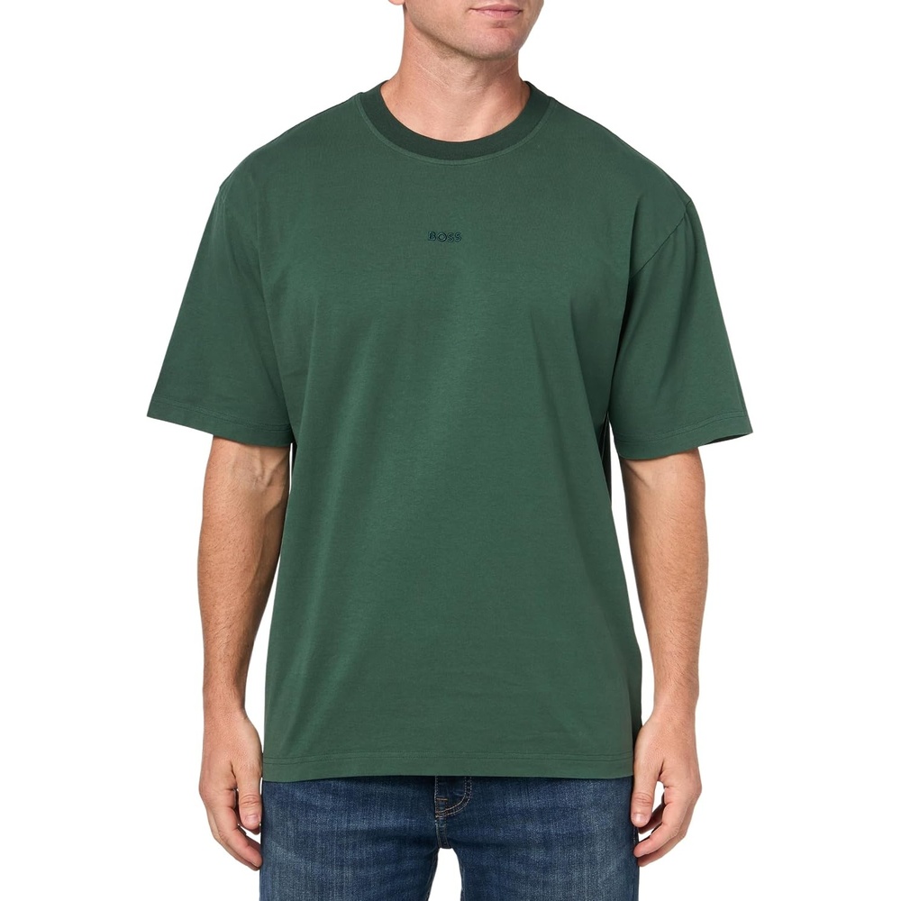 image:imageBOSS Mens Single Jersey Center Logo TShirtGreen Wreath