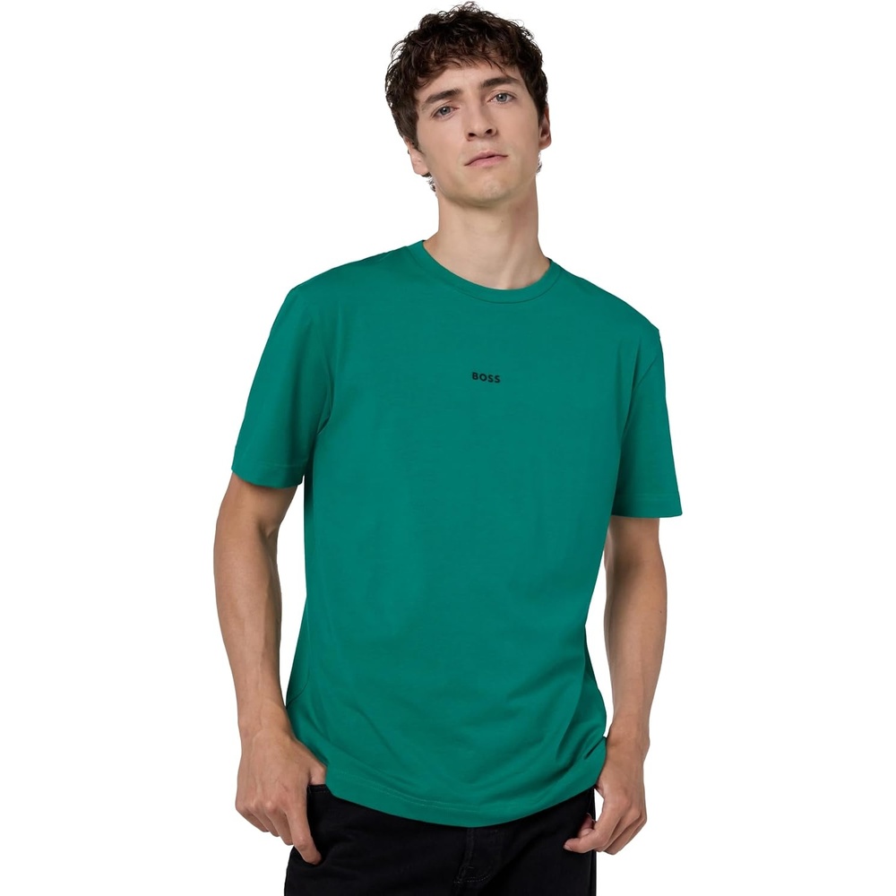 image:imageBOSS Mens Small Chest Logo Regular Fit Cotton TShirtMeta Green