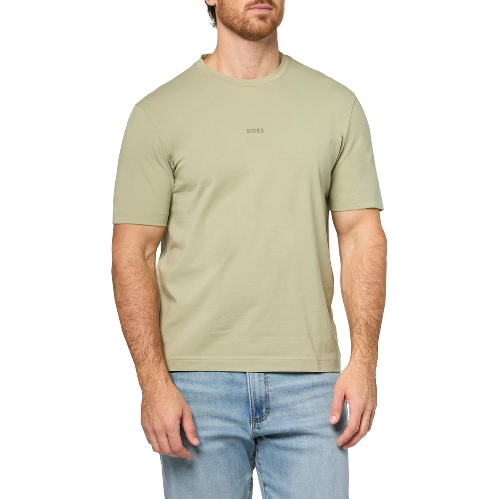 image:imageBOSS Mens Small Chest Logo Regular Fit Cotton TShirtMoss Green