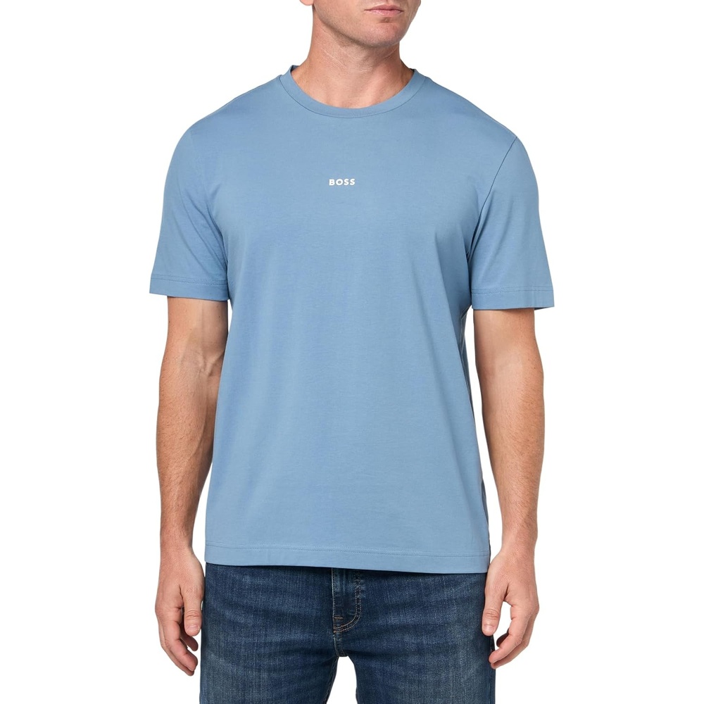 image:imageBOSS Mens Small Chest Logo Regular Fit Cotton TShirtNiagara Mist