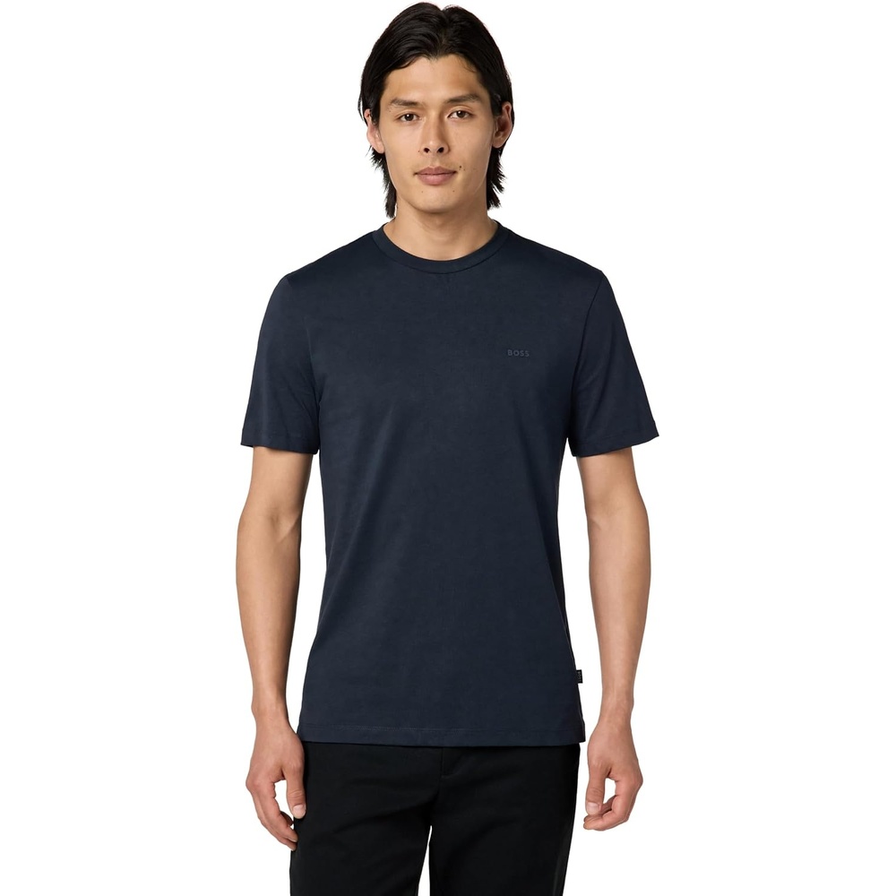 image:imageBOSS Mens Small Logo Cotton Crewneck TShirtBasic Navy