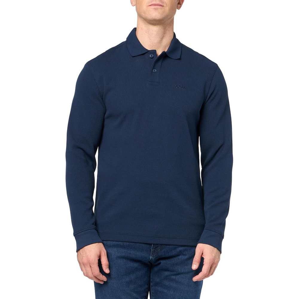 image:imageBOSS Mens Small Logo Long Sleeve Polo ShirtBlueberry Blue