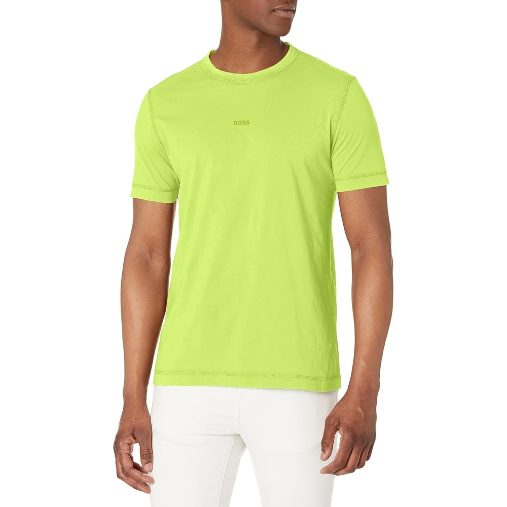 image:imageBOSS Mens Small Tonal Logo Regular Fit Jersey TShirtBright Green Lawn