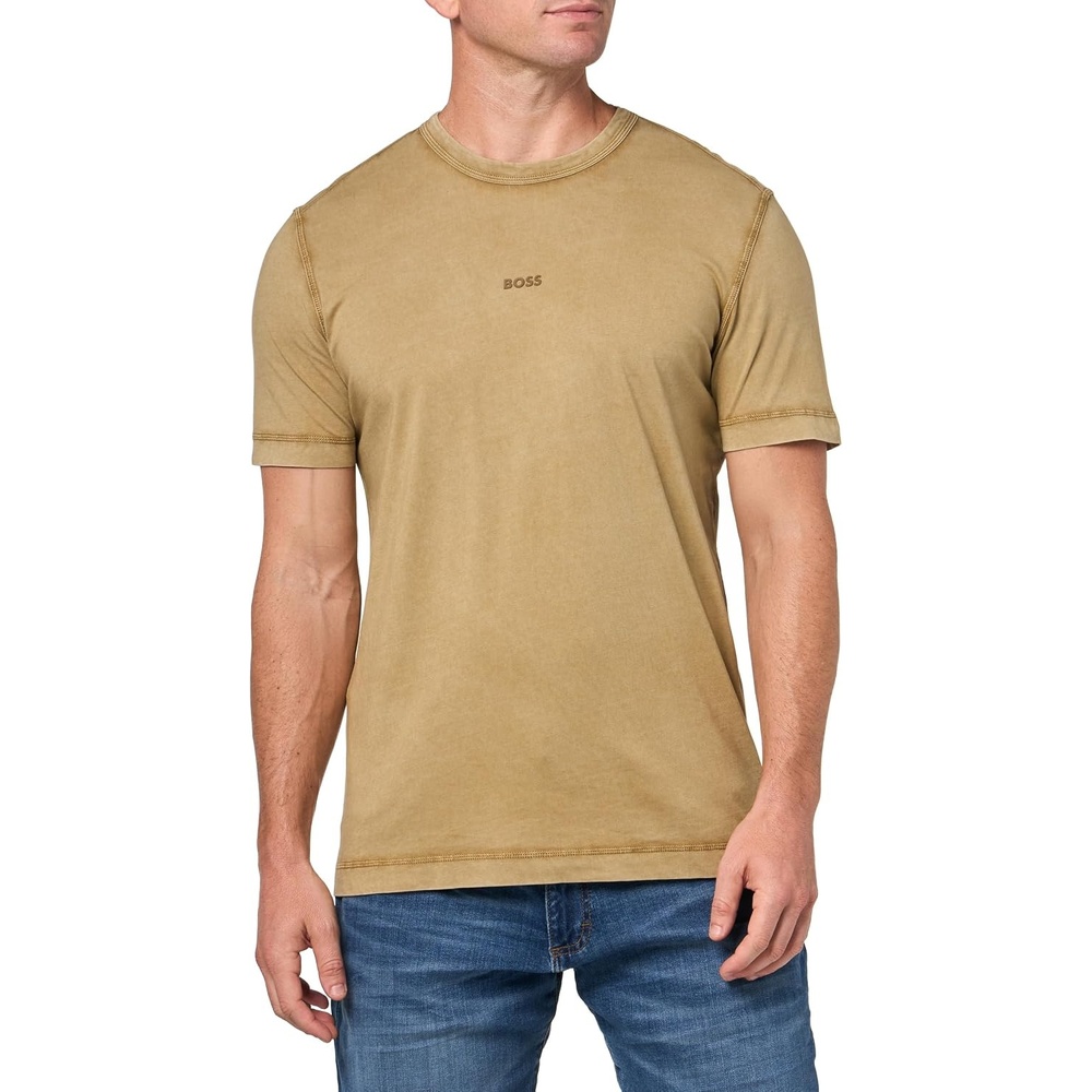 image:imageBOSS Mens Small Tonal Logo Regular Fit Jersey TShirtCappuccino