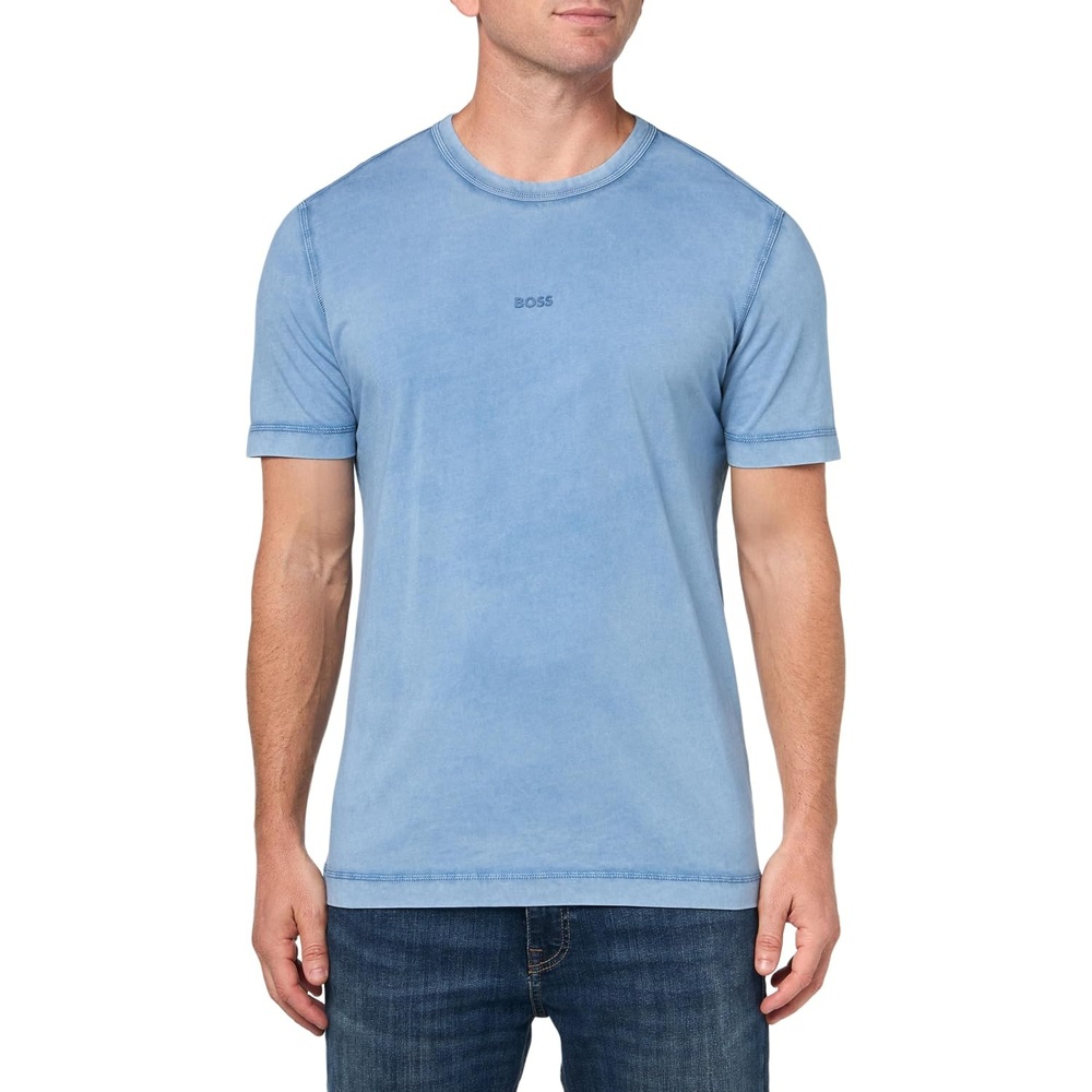 image:imageBOSS Mens Small Tonal Logo Regular Fit Jersey TShirtNiagara Mist
