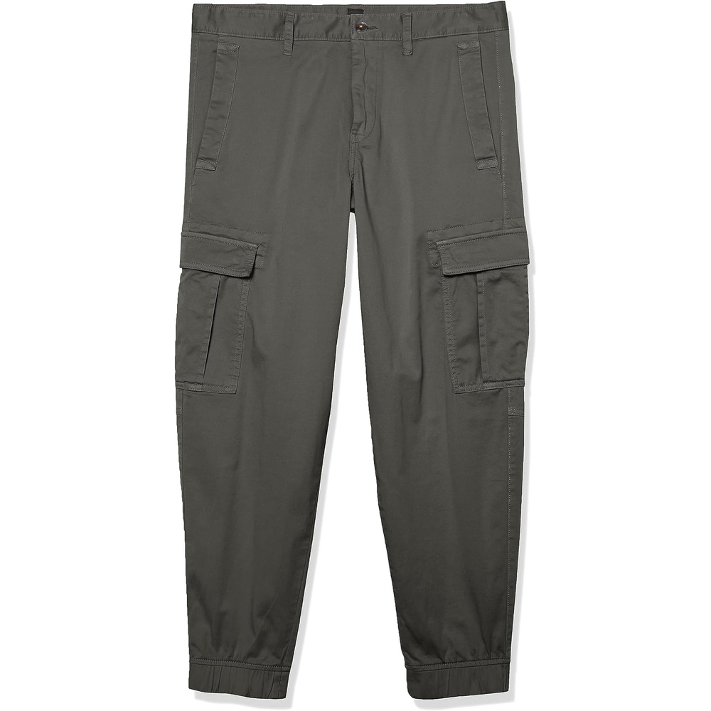 image:imageBOSS Mens Soft Cotton Twill Cargo Pocket PantsAsphault Grey