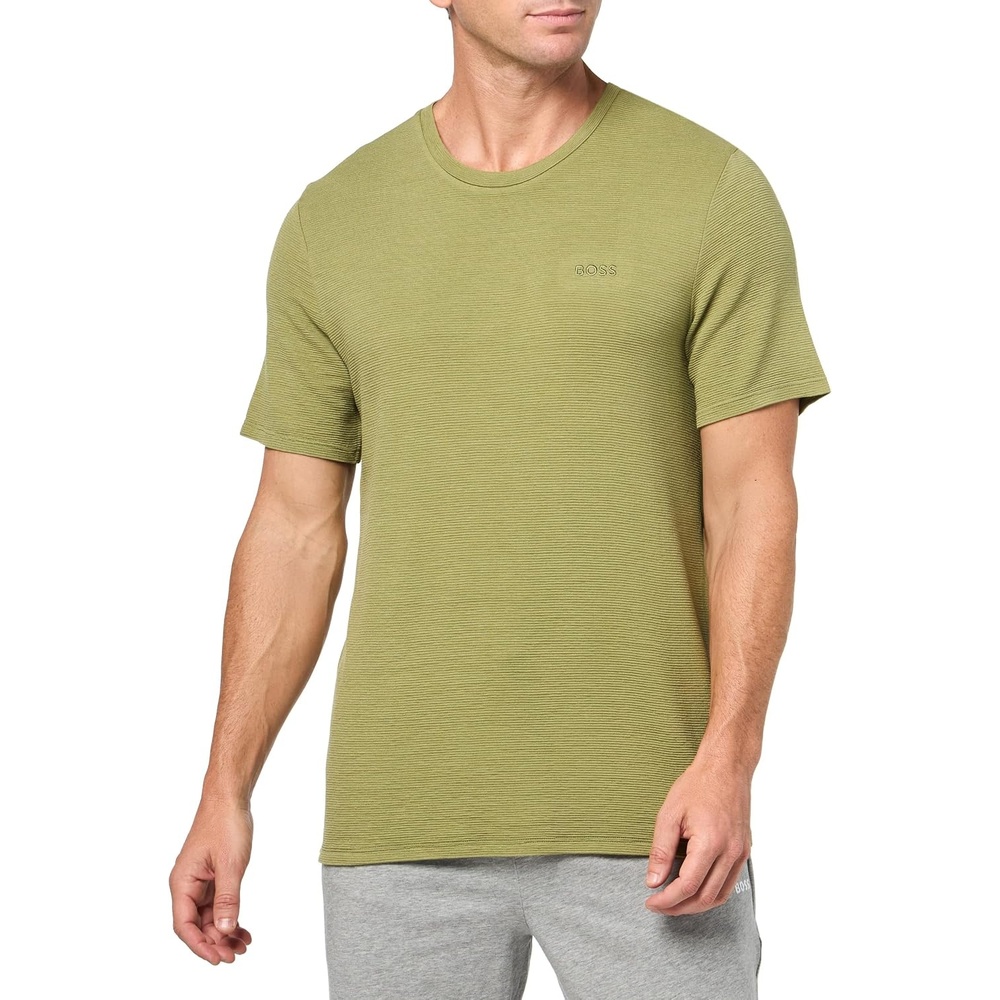 image:imageBOSS Mens Soft Ribbed Short Sleeve TShirtSplit Pea