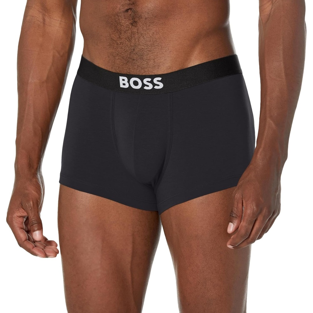 image:imageBOSS Mens Solid Trunk With Bold LogoDeep Melange Black