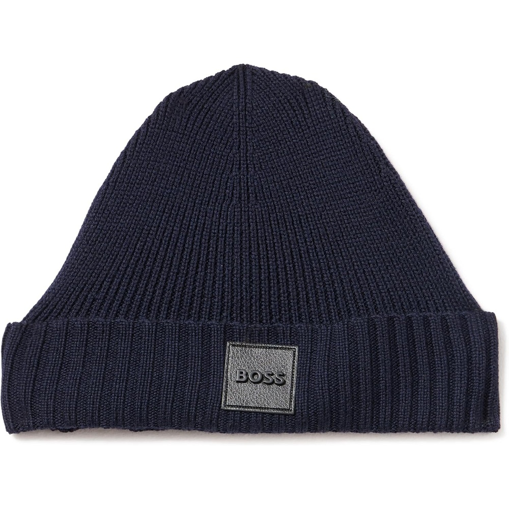 image:imageBOSS Mens Square Logo Knit HatNavy Zone