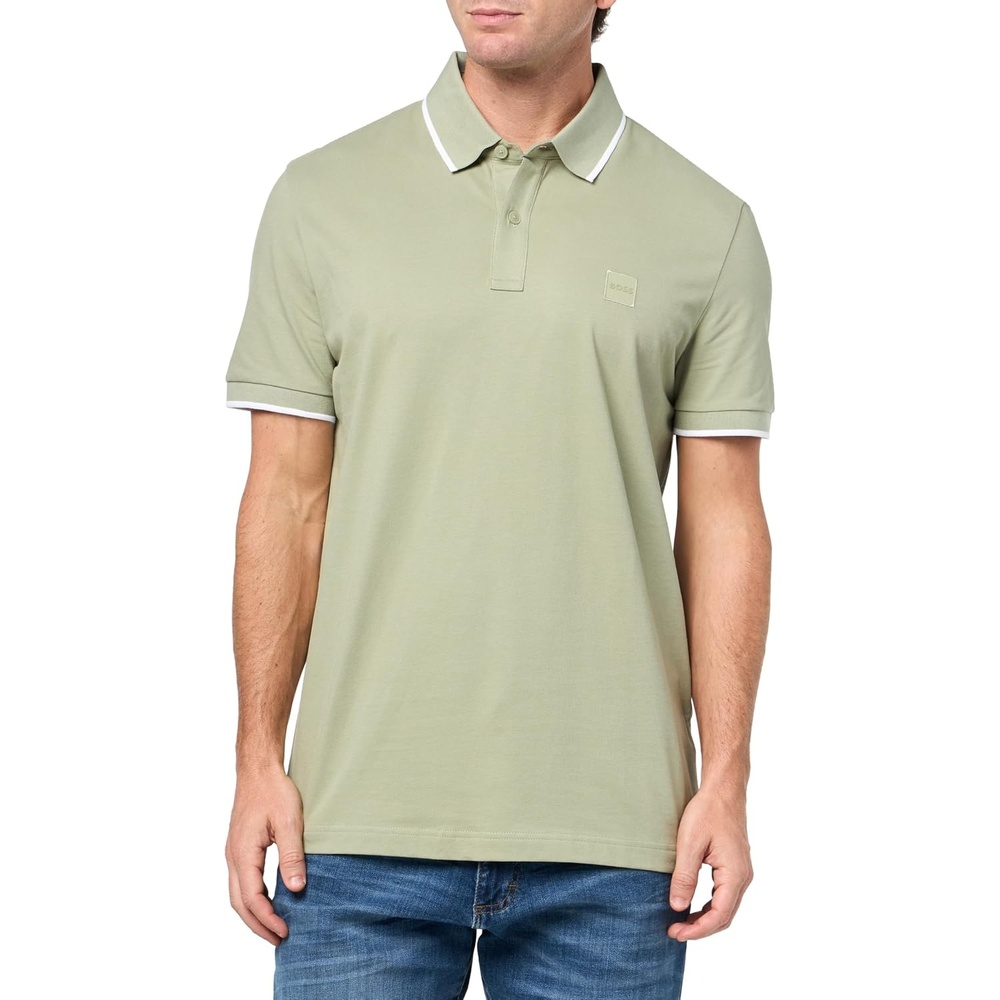 image:imageBOSS Mens Square Patch Logo Slim Fit Cotton Polo ShirtCelery