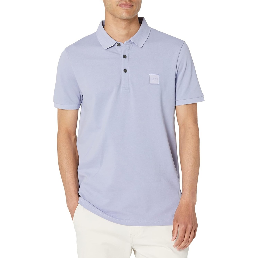 image:imageBOSS Mens Square Patch Logo Slim Fit Pique Polo ShirtPersian Violet
