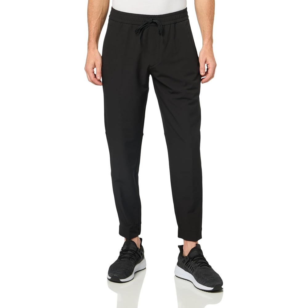 image:imageBOSS Mens Technical Tapered Fit Cuffed TrousersPitch Black