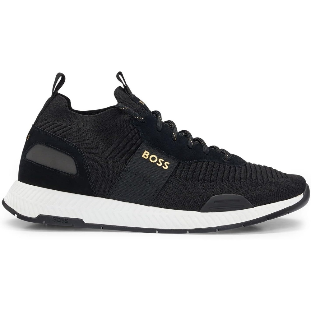 image:imageBOSS Mens Titanium Runn TTNM EVO SuedeTrim Trainers in a Sock Style SizeBlack
