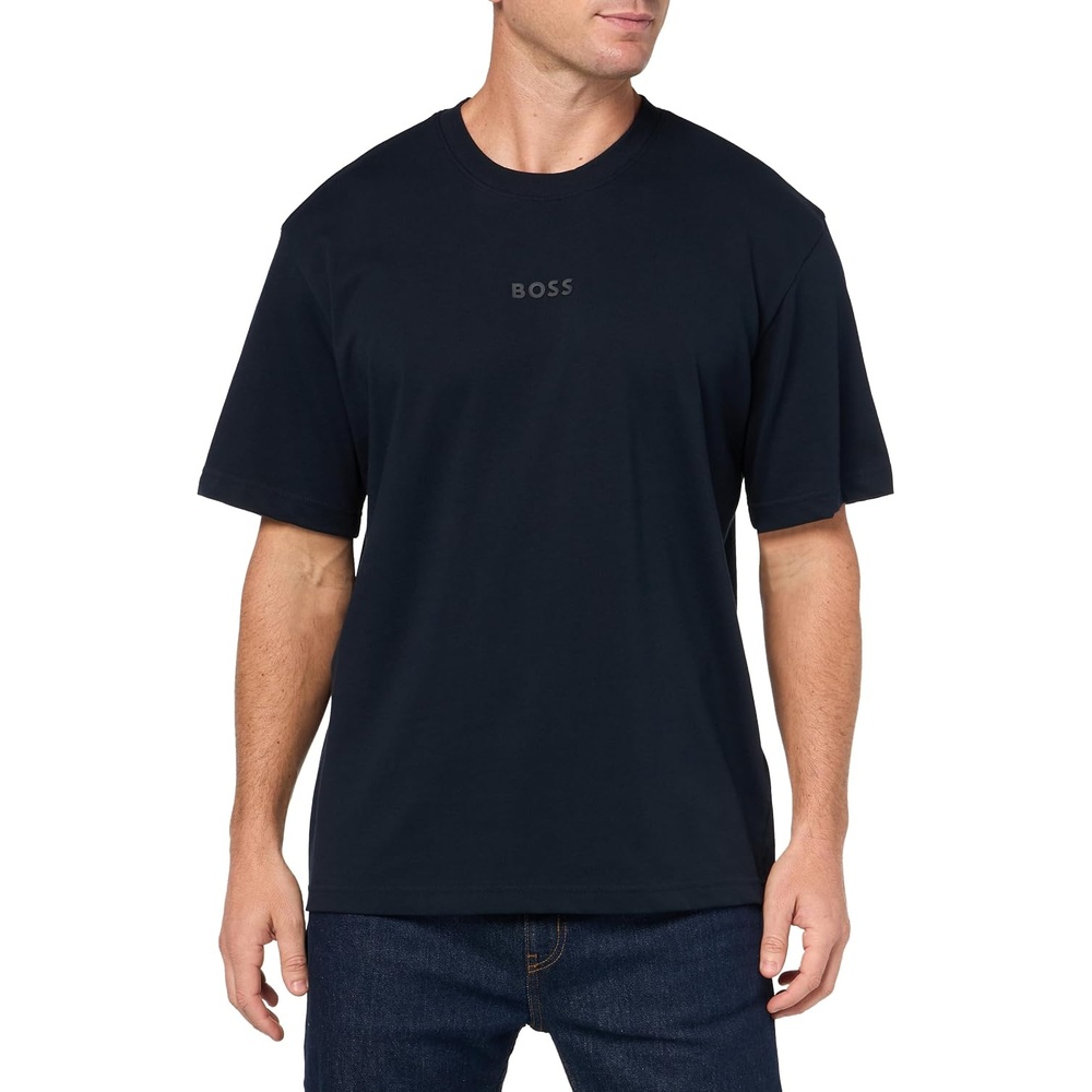 image:imageBOSS Mens Tonal Center Logo Cotton TShirtBlueberry Blue