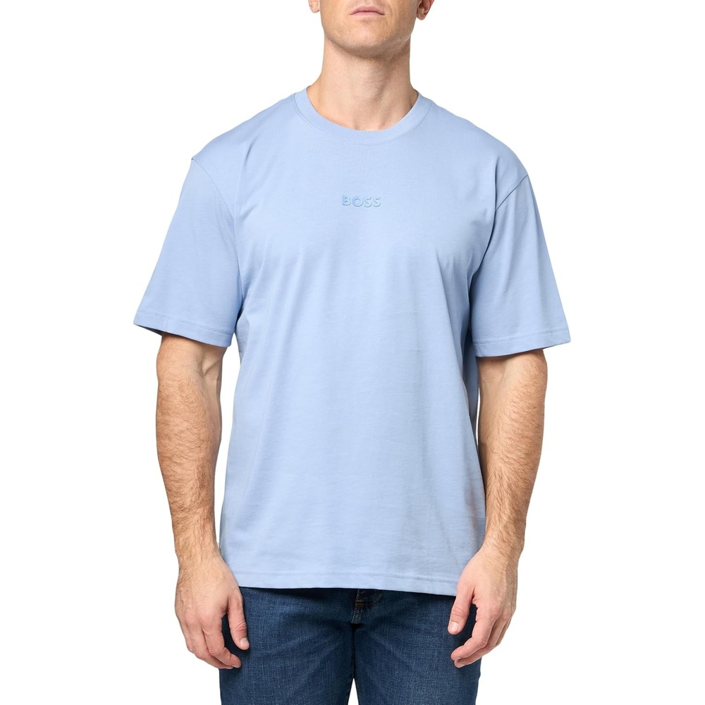 image:imageBOSS Mens Tonal Center Logo Cotton TShirtExplorer Blue