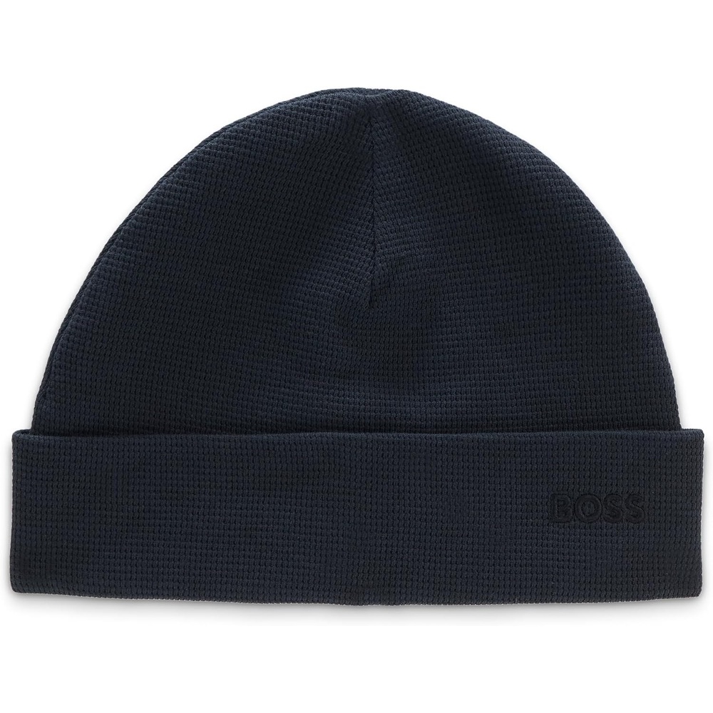 image:imageBOSS Mens Tonal Logo Waffle Structure BeanieNavy Star