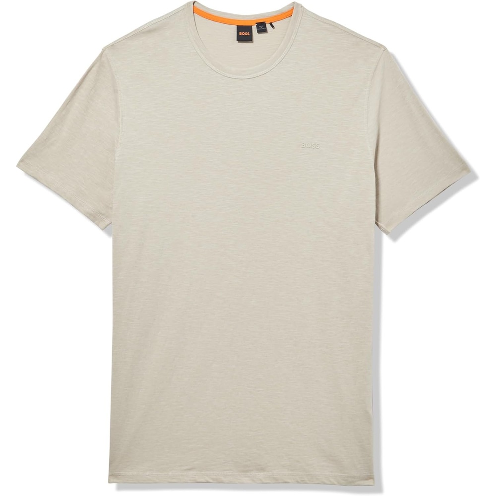 image:imageBOSS Mens Tonal Square Patch Logo Jersey TShirtDessert Beige