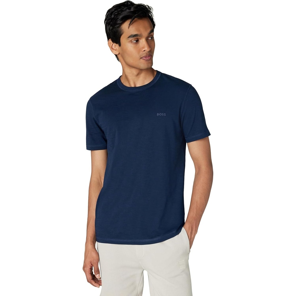 image:imageBOSS Mens Tonal Square Patch Logo Jersey TShirtDress Blue