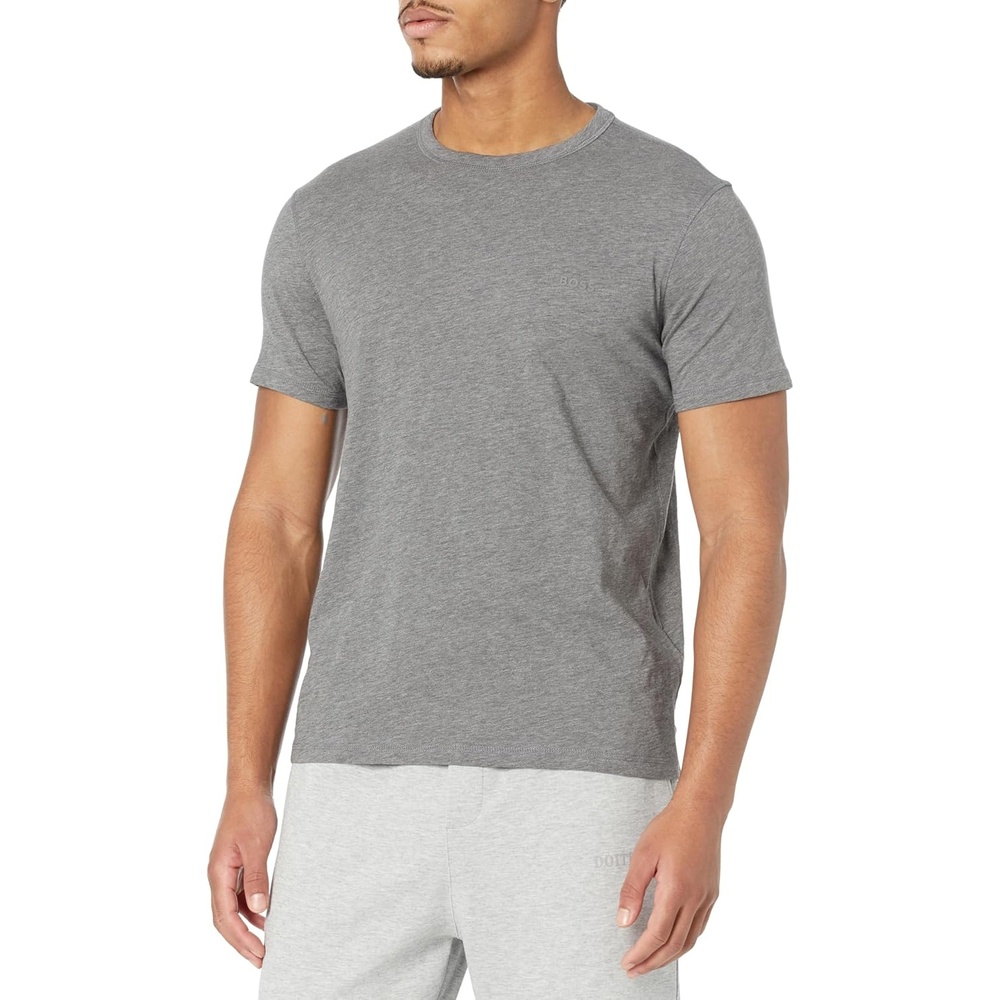 image:imageBOSS Mens Tonal Square Patch Logo Jersey TShirtFeather Grey Melange