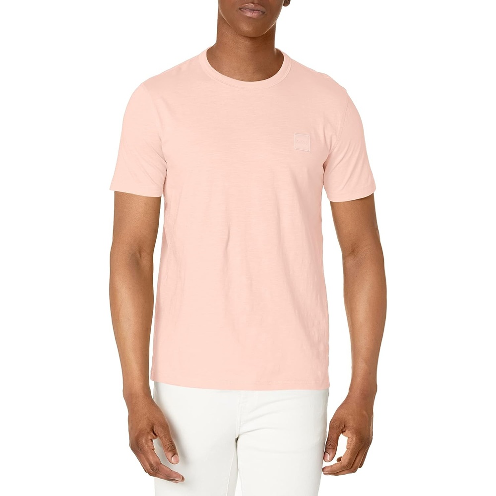 image:imageBOSS Mens Tonal Square Patch Logo Jersey TShirtGossamer Pink