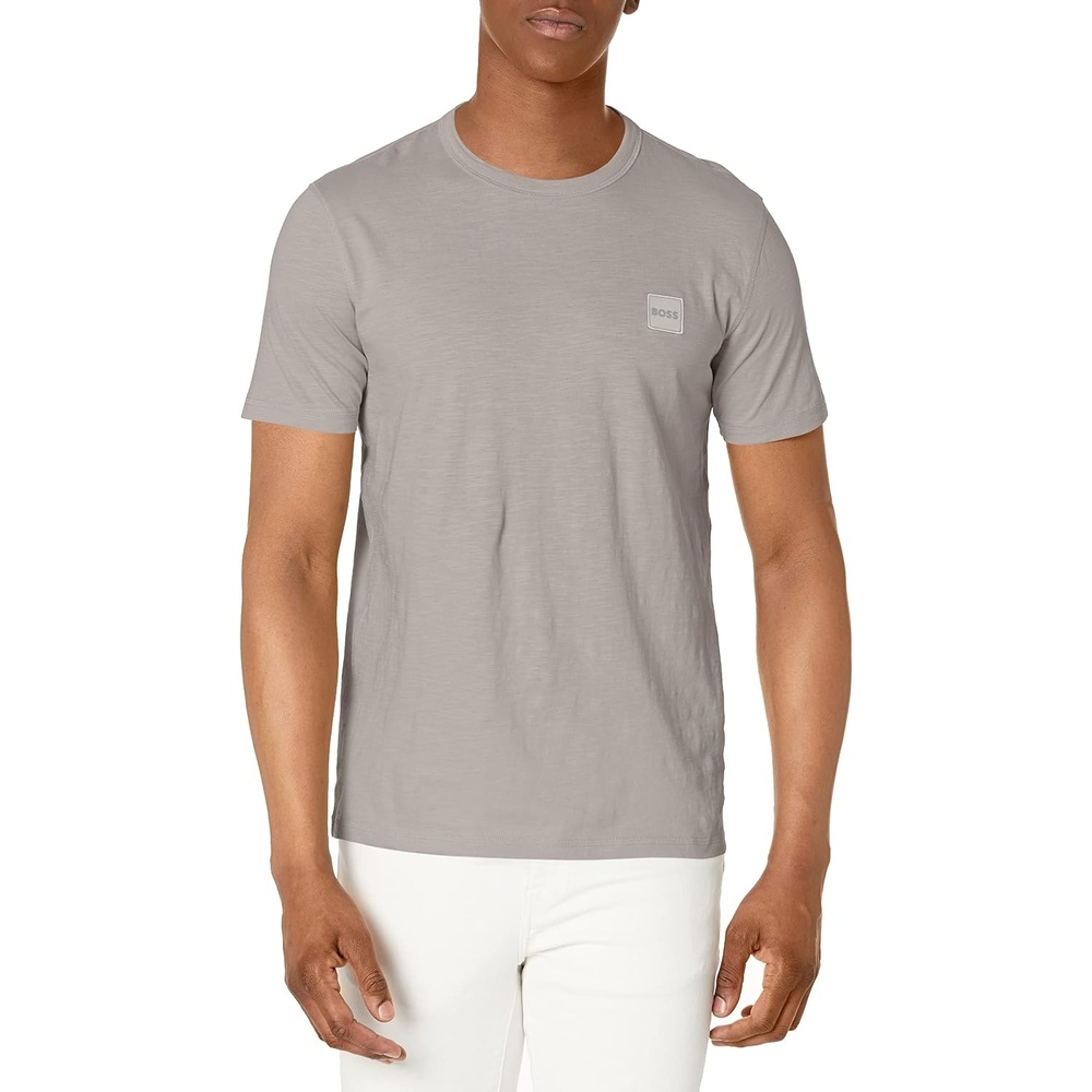 image:imageBOSS Mens Tonal Square Patch Logo Jersey TShirtGriffin Grey