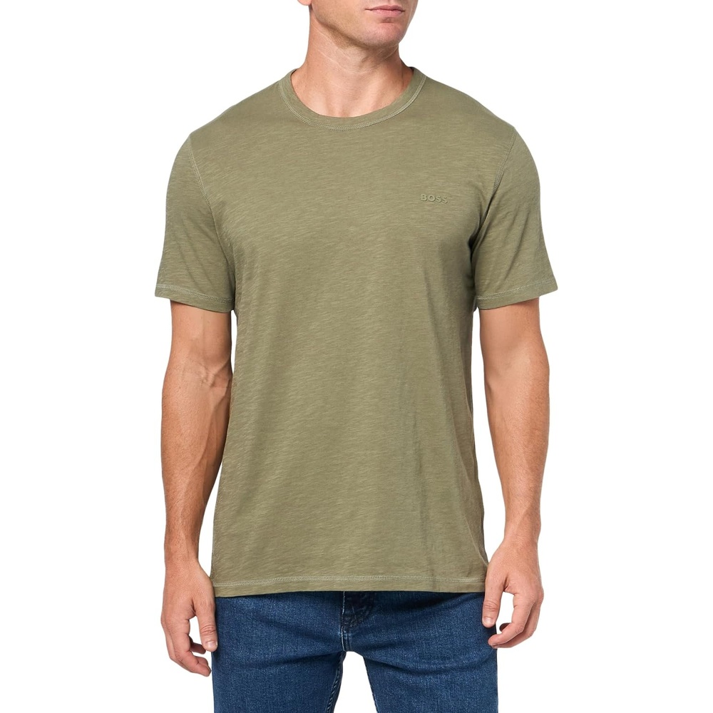 image:imageBOSS Mens Tonal Square Patch Logo Jersey TShirtLettuce Green
