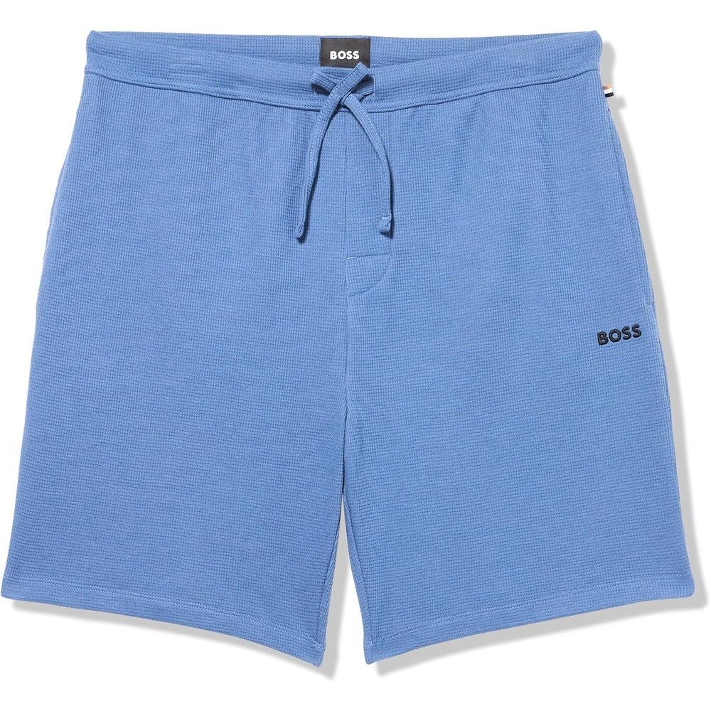 image:imageBOSS Mens Waffle Contrast Logo Lounge ShortsBijou Blue