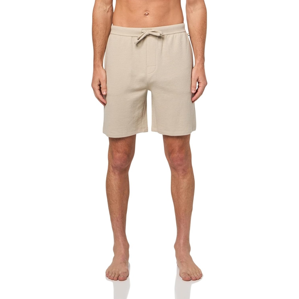 image:imageBOSS Mens Waffle Contrast Logo Lounge ShortsCashew