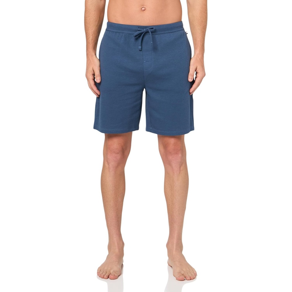 image:imageBOSS Mens Waffle Contrast Logo Lounge ShortsNorthern Blue