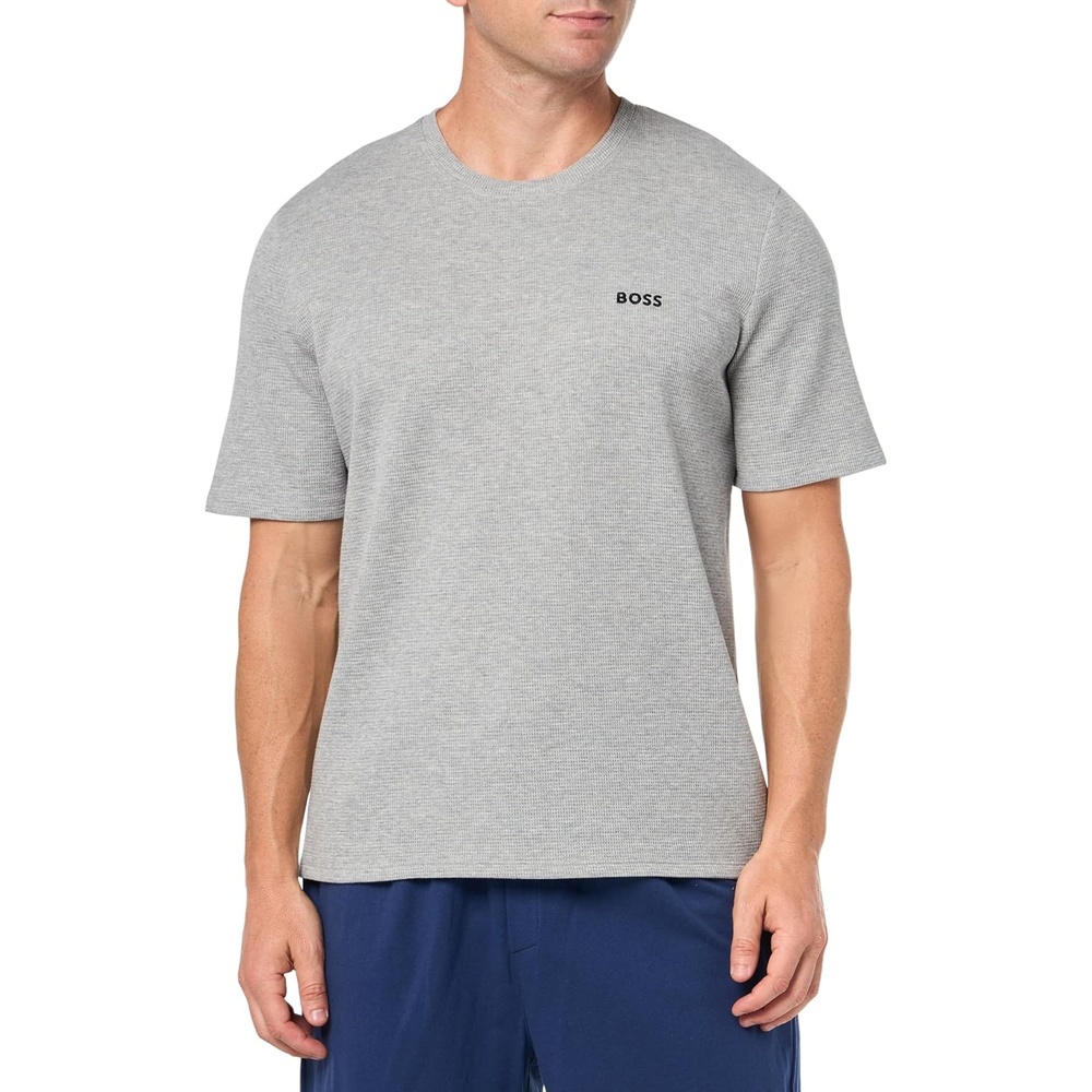 image:imageBOSS Mens Waffle Contrast Logo ShortSleeve TShirtHigh Rise