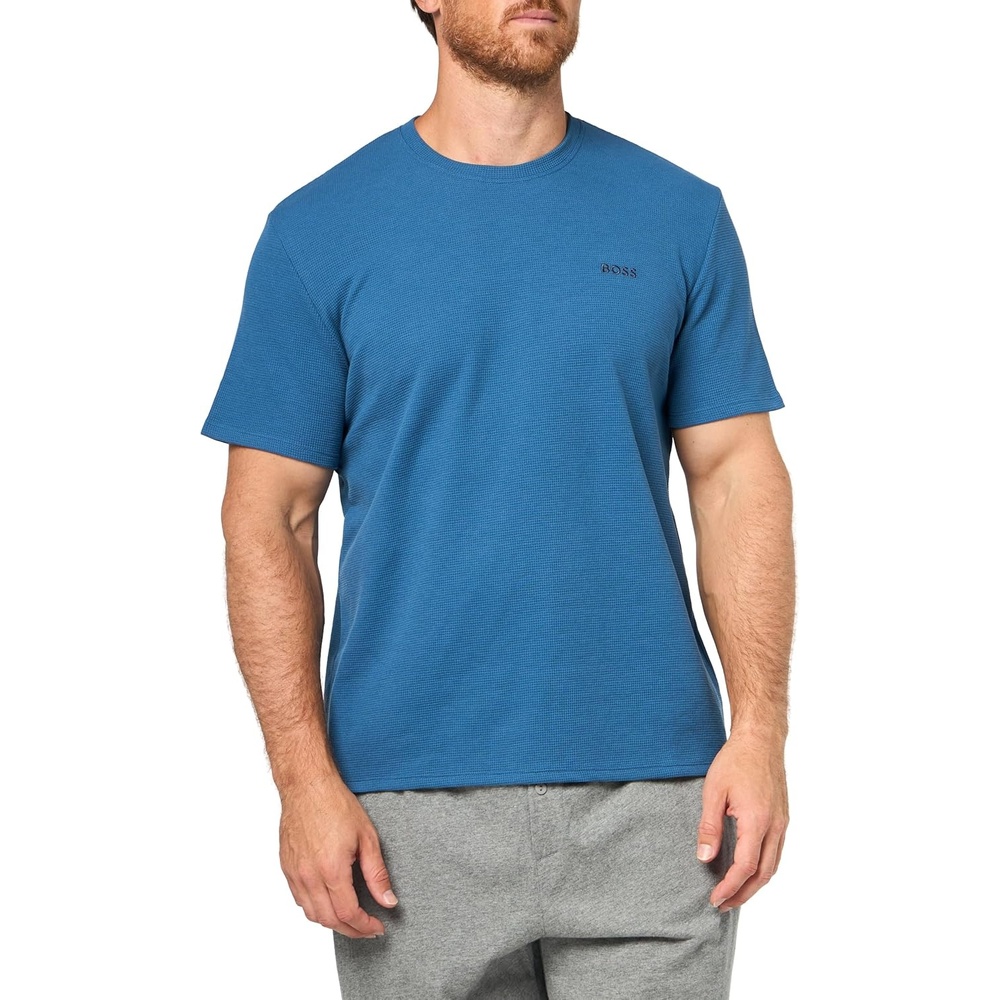 image:imageBOSS Mens Waffle Contrast Logo ShortSleeve TShirtSkyway
