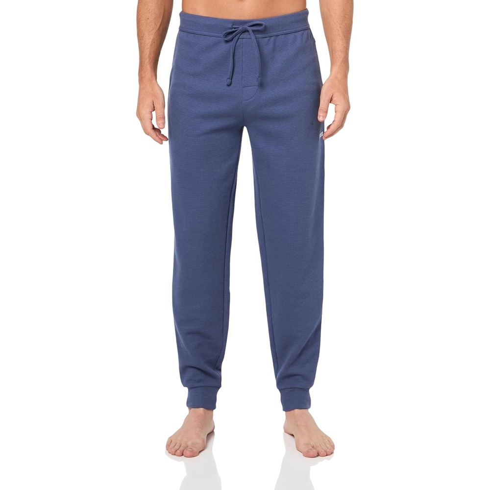 image:imageBOSS Mens Waffle Cotton Cuffed SweatpantsBlue Corn