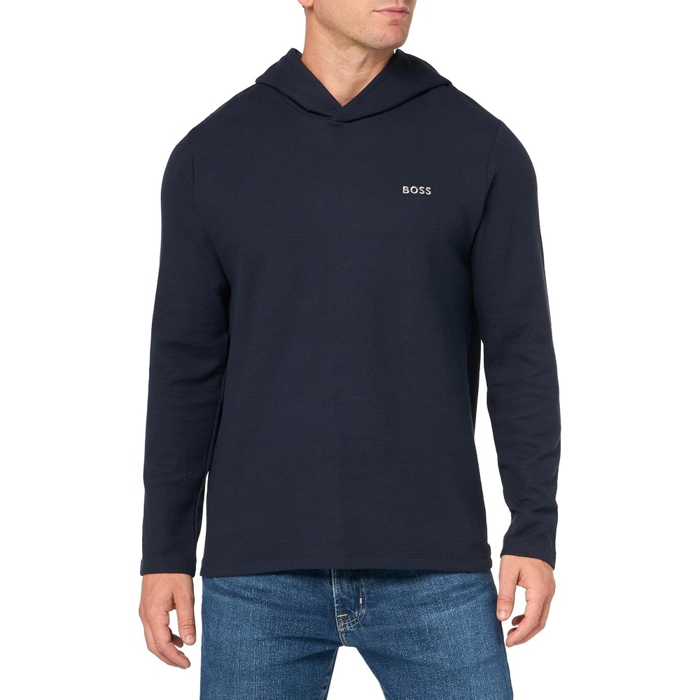 image:imageBOSS Mens Waffle Long Sleeve ShirtCaptain Navy