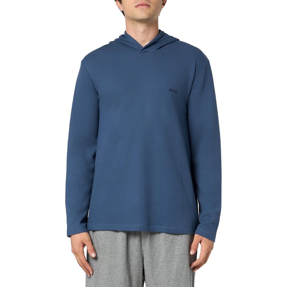 image:imageBOSS Mens Waffle Long Sleeve ShirtNorthern Blue