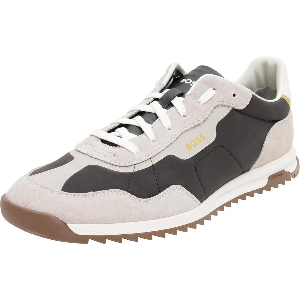 image:imageBOSS Mens Zayn Low Profile Suede Leather Two Tone SneakerCharcoal