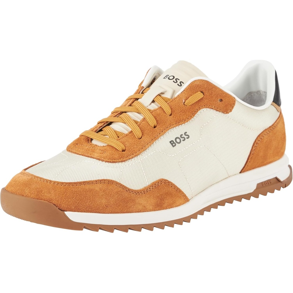 image:imageBOSS Mens Zayn Low Profile Suede Leather Two Tone SneakerOpen Brown241