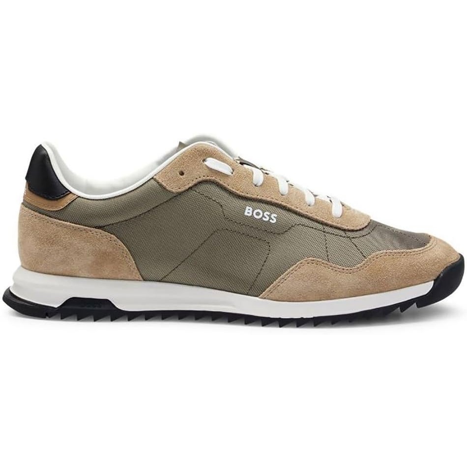 image:imageBOSS Mens Zayn Low Profile Suede Leather Two Tone SneakerOpen Green342