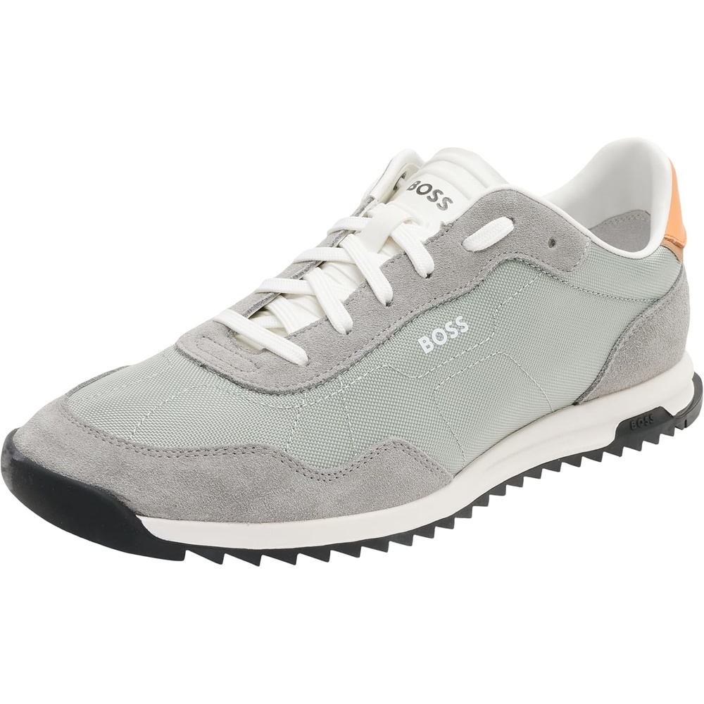 image:imageBOSS Mens Zayn Low Profile Suede Leather Two Tone SneakerOpen Grey63