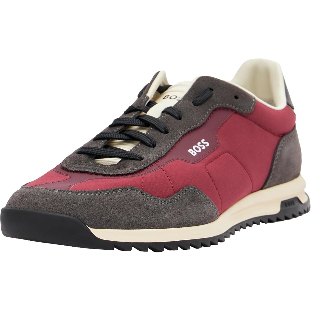 image:imageBOSS Mens Zayn Low Profile Suede Leather Two Tone SneakerOpen Red