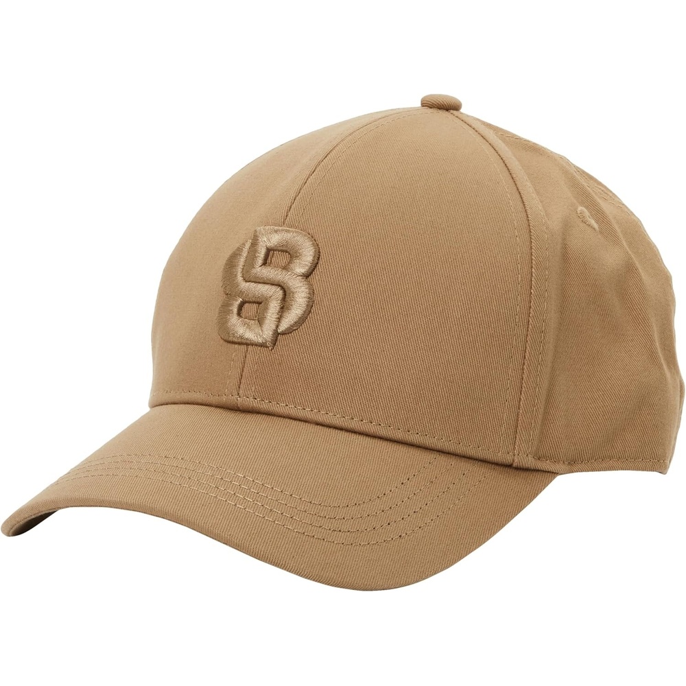 image:imageBOSS Mens ZedBIcon Cotton Twill Cap with Embroidered DoubleB MonogramDark Beige 252