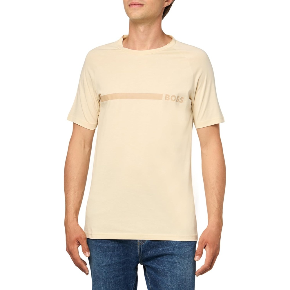image:imageBOSS TShirt RN Slim Fit with Sun ProtectionCream Gloss