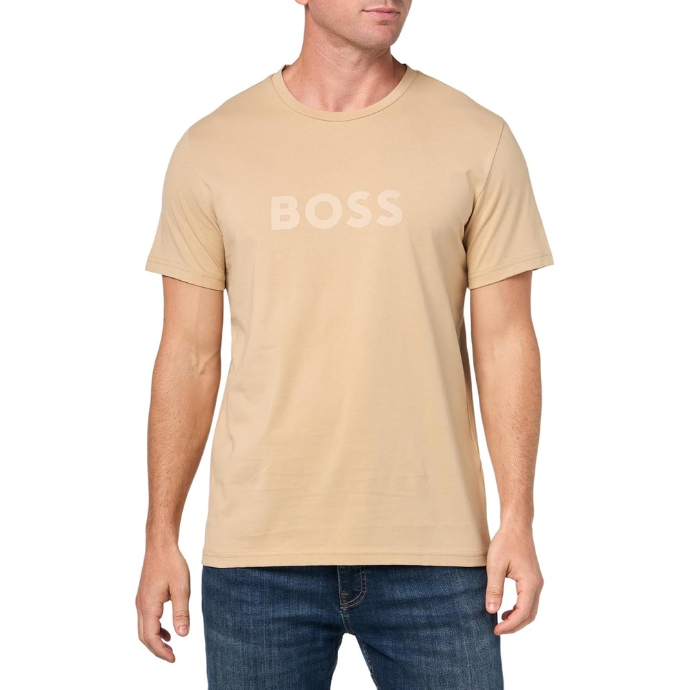 image:imageBOSS TShirt RN Slim Fit with Sun ProtectionDessert Beige