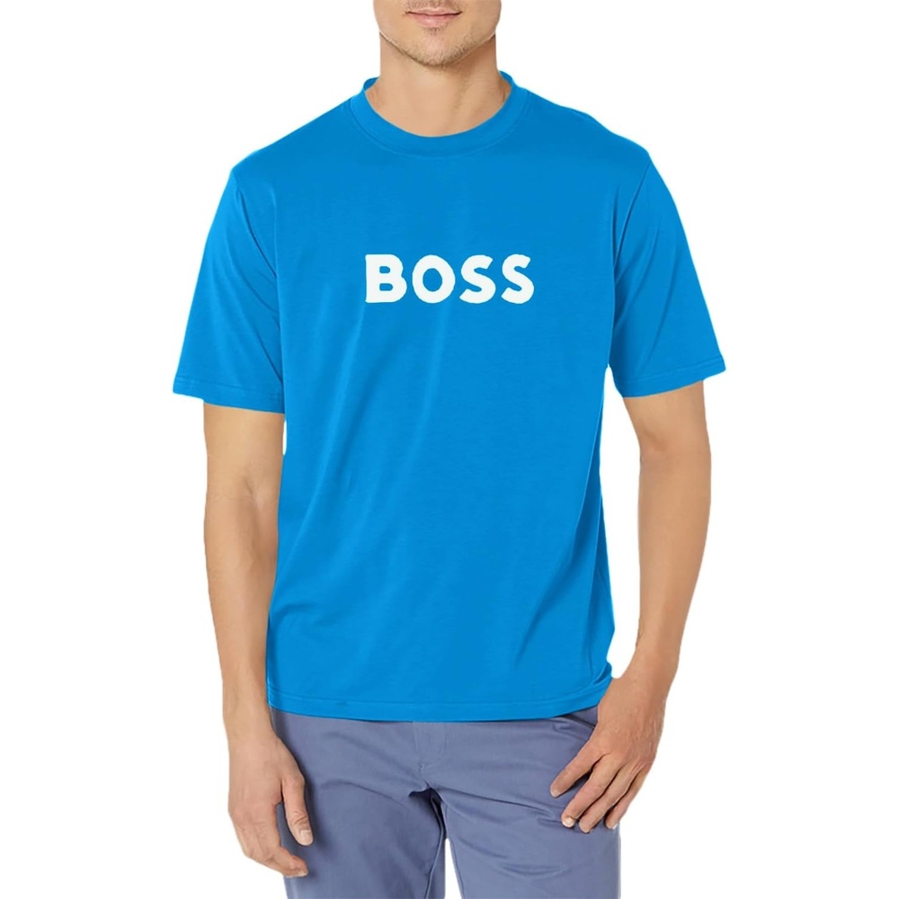 image:imageBOSS TShirt RN Slim Fit with Sun ProtectionPitstop Blue
