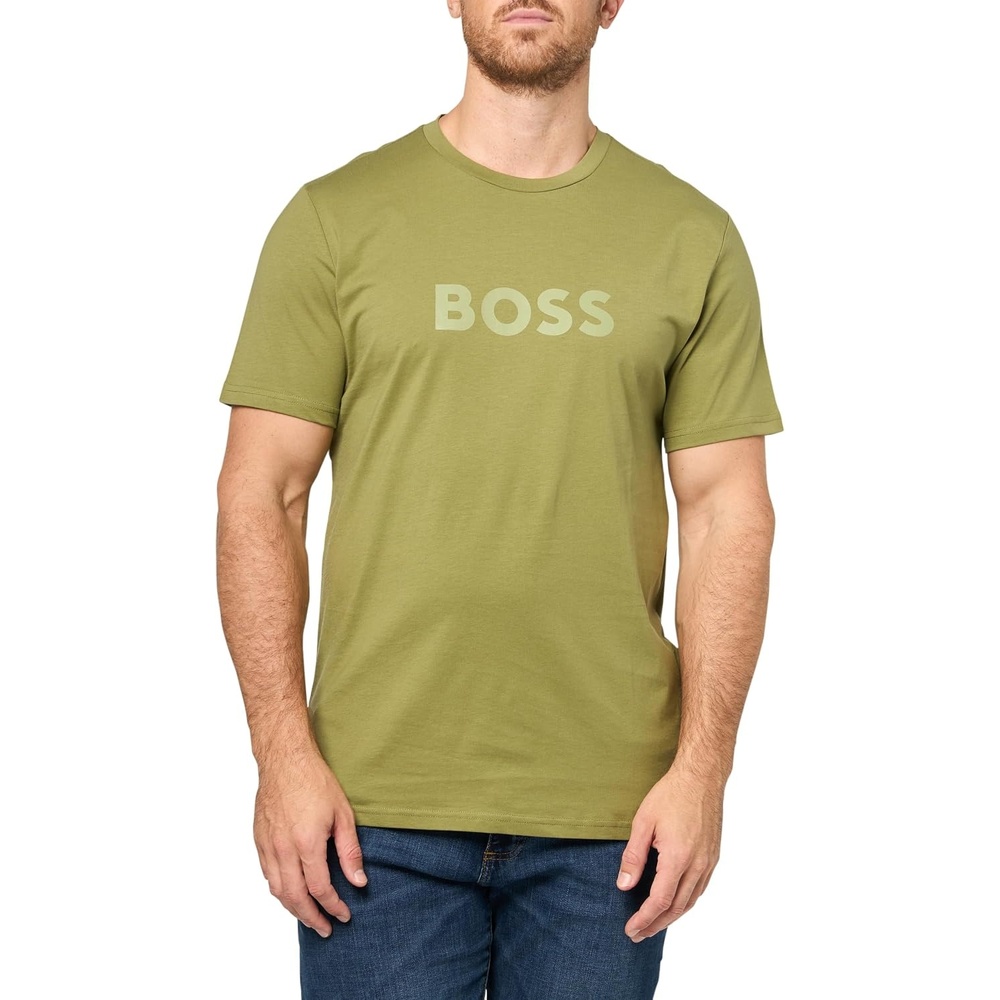 image:imageBOSS TShirt RN Slim Fit with Sun ProtectionSplit Pea