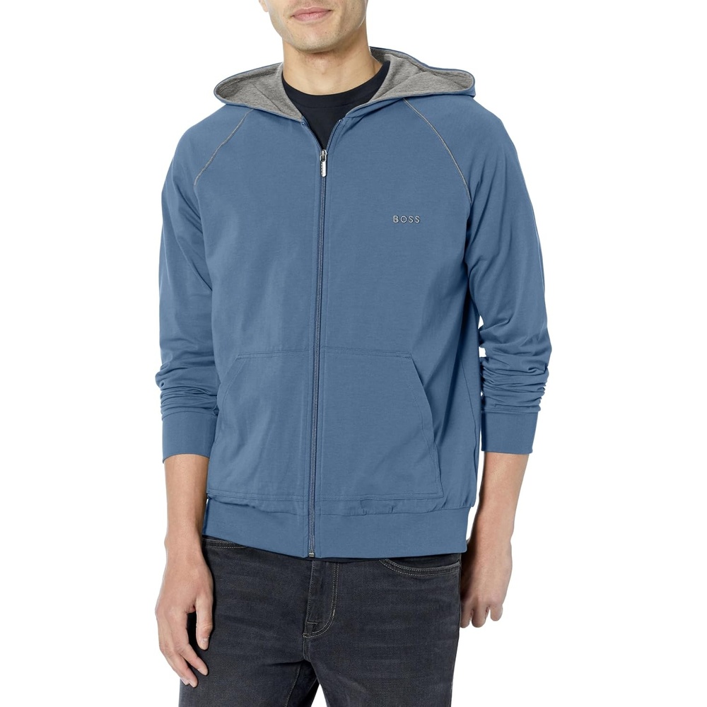 image:imageBOSS mens Mixampmatch Zip Up HoodieBijou Blue