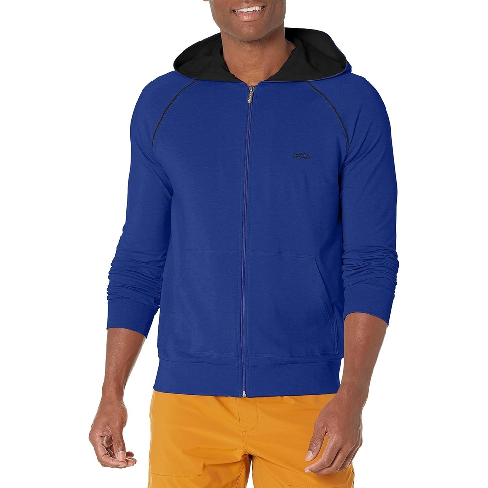 image:imageBOSS mens Mixampmatch Zip Up HoodieBlue Aegean
