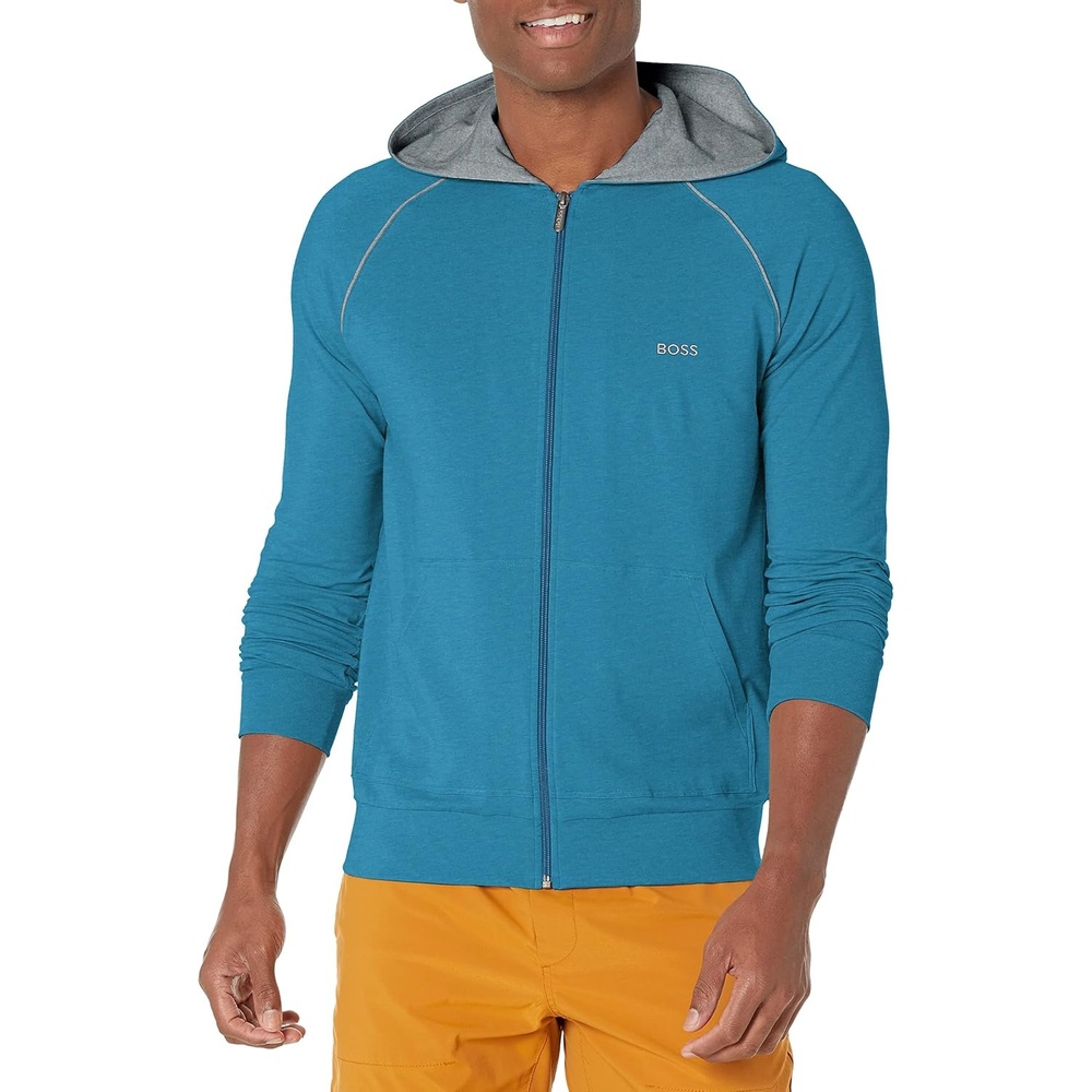 image:imageBOSS mens Mixampmatch Zip Up HoodieCerulean Blue