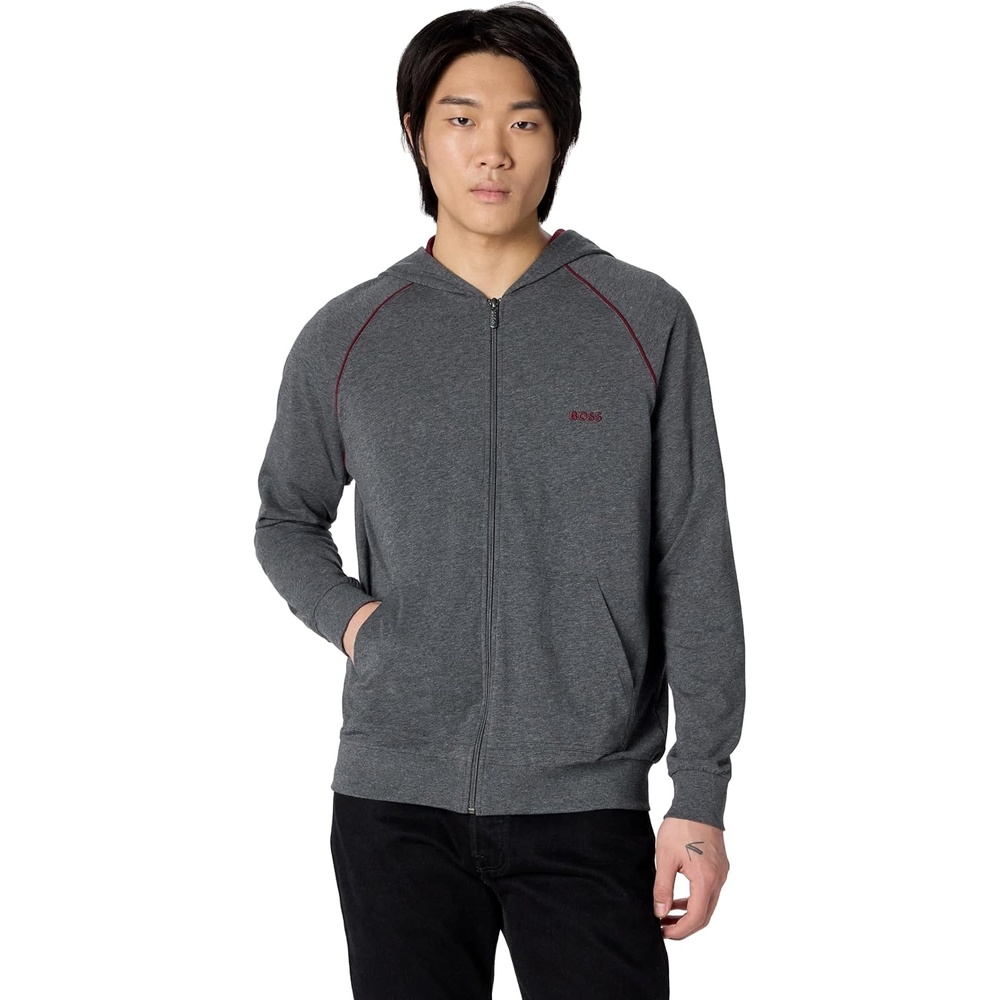 image:imageBOSS mens Mixampmatch Zip Up HoodieCharcoal Smoke