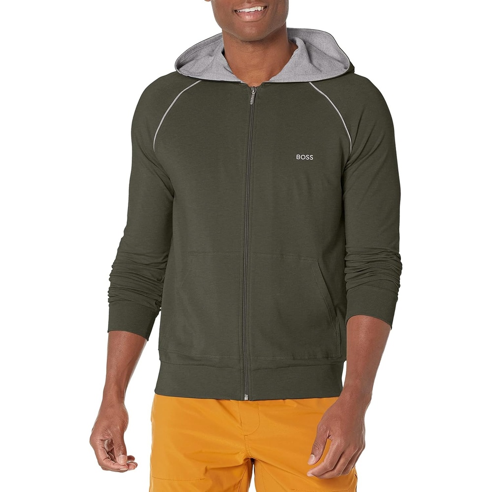 image:imageBOSS mens Mixampmatch Zip Up HoodiePepper Stem Green